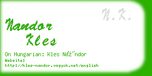 nandor kles business card